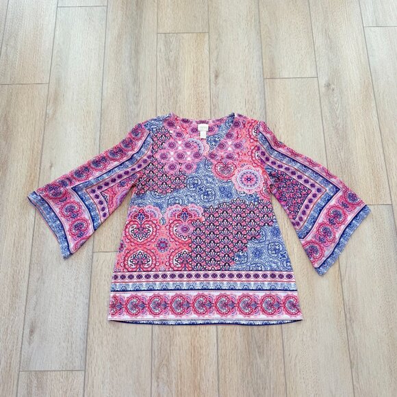 ๐ธ Chicoโs Paisley & Floral V-Neck Top โ Size 1 (Medium/Large) ๐๐๐ - Picture 10 of 14